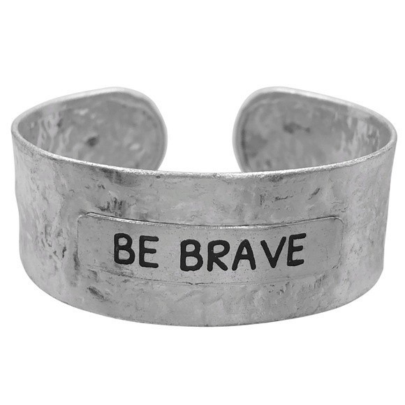 BE BRAVE Hammered Cuff Bracelet - Picture 1 of 2